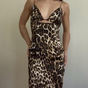 Zara midi leopard print dress